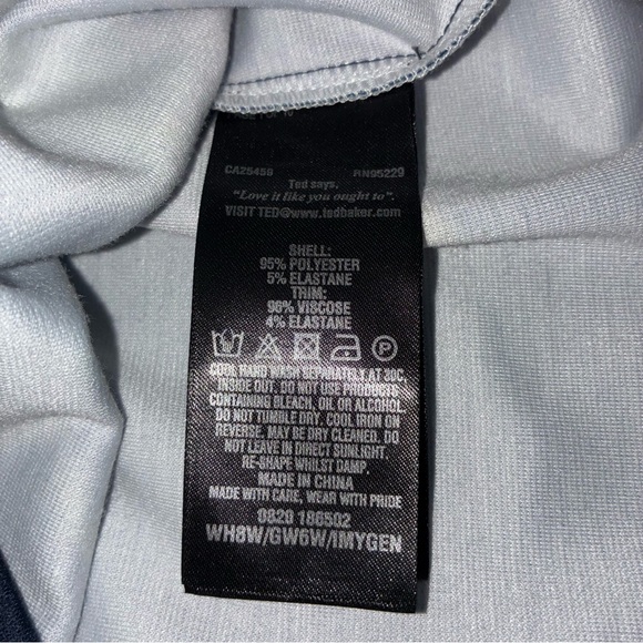 Ted Baker Navy Floral Off-Shoulder Blouse, size 3 like US size 6-8 - Picture 5 of 7